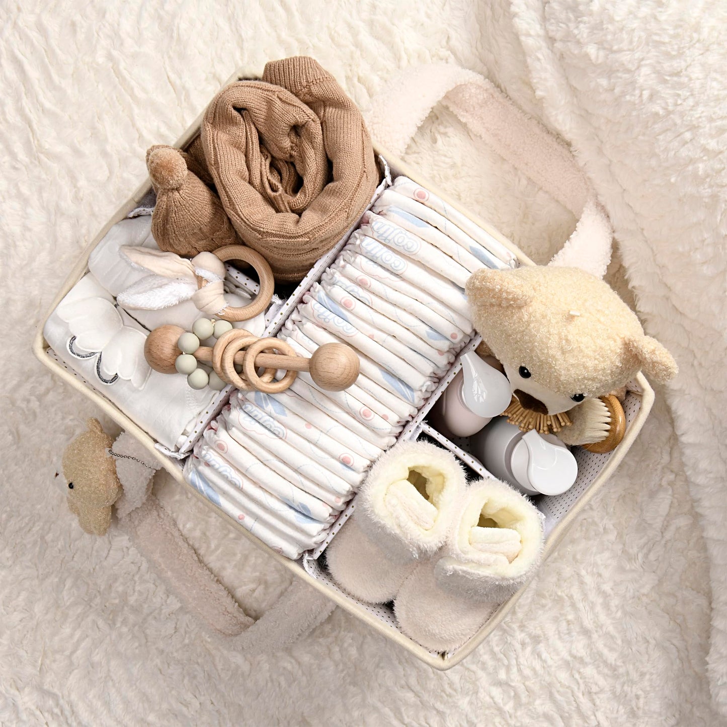 BEARIFY™ Baby Luiertas – Zachte Sherpa Organizer met Teddy 🧸