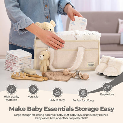 BEARIFY™ Baby Luiertas – Zachte Sherpa Organizer met Teddy 🧸