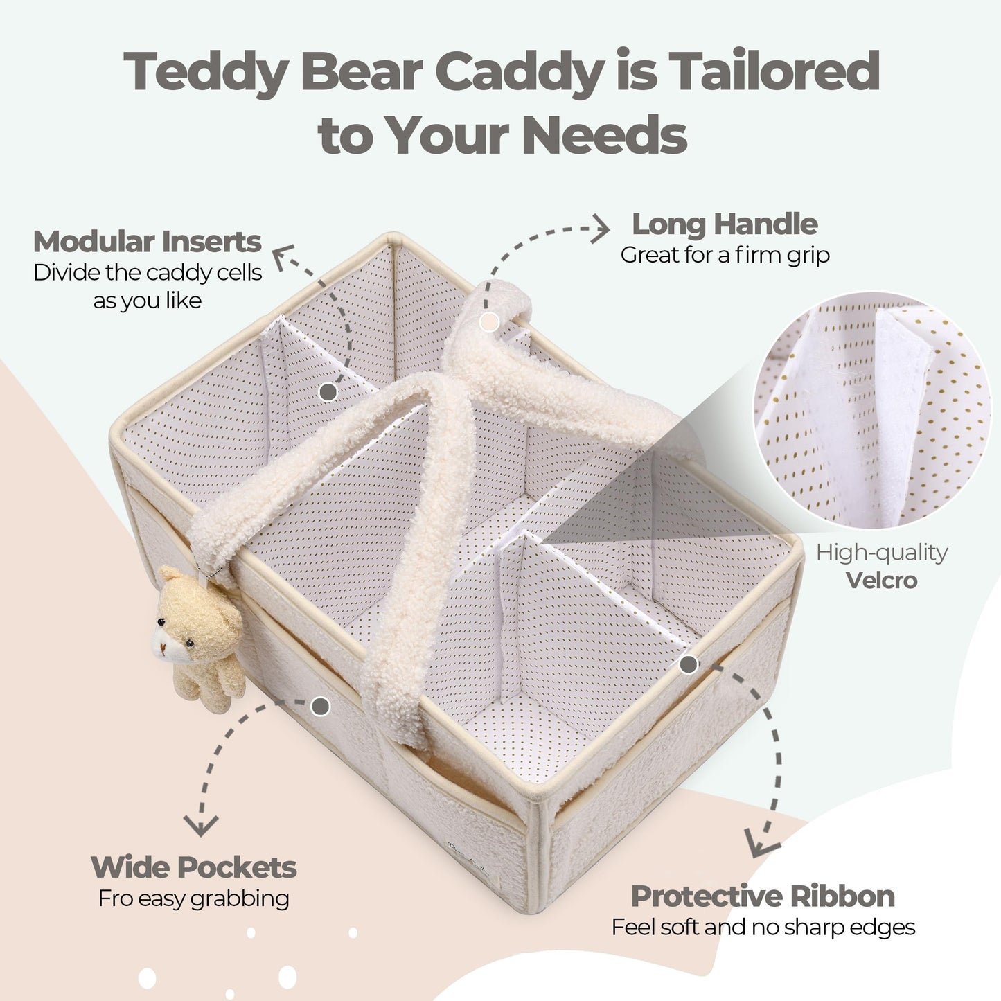 BEARIFY™ Baby Luiertas – Zachte Sherpa Organizer met Teddy 🧸