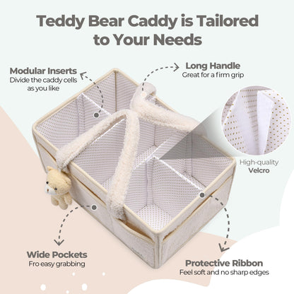 BEARIFY™ Baby Luiertas – Zachte Sherpa Organizer met Teddy 🧸