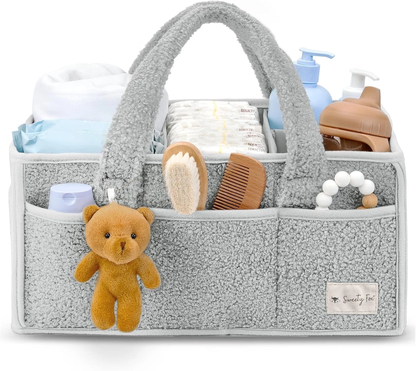 BEARIFY™ Baby Luiertas – Zachte Sherpa Organizer met Teddy 🧸