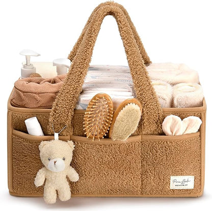BEARIFY™ Baby Luiertas – Zachte Sherpa Organizer met Teddy 🧸